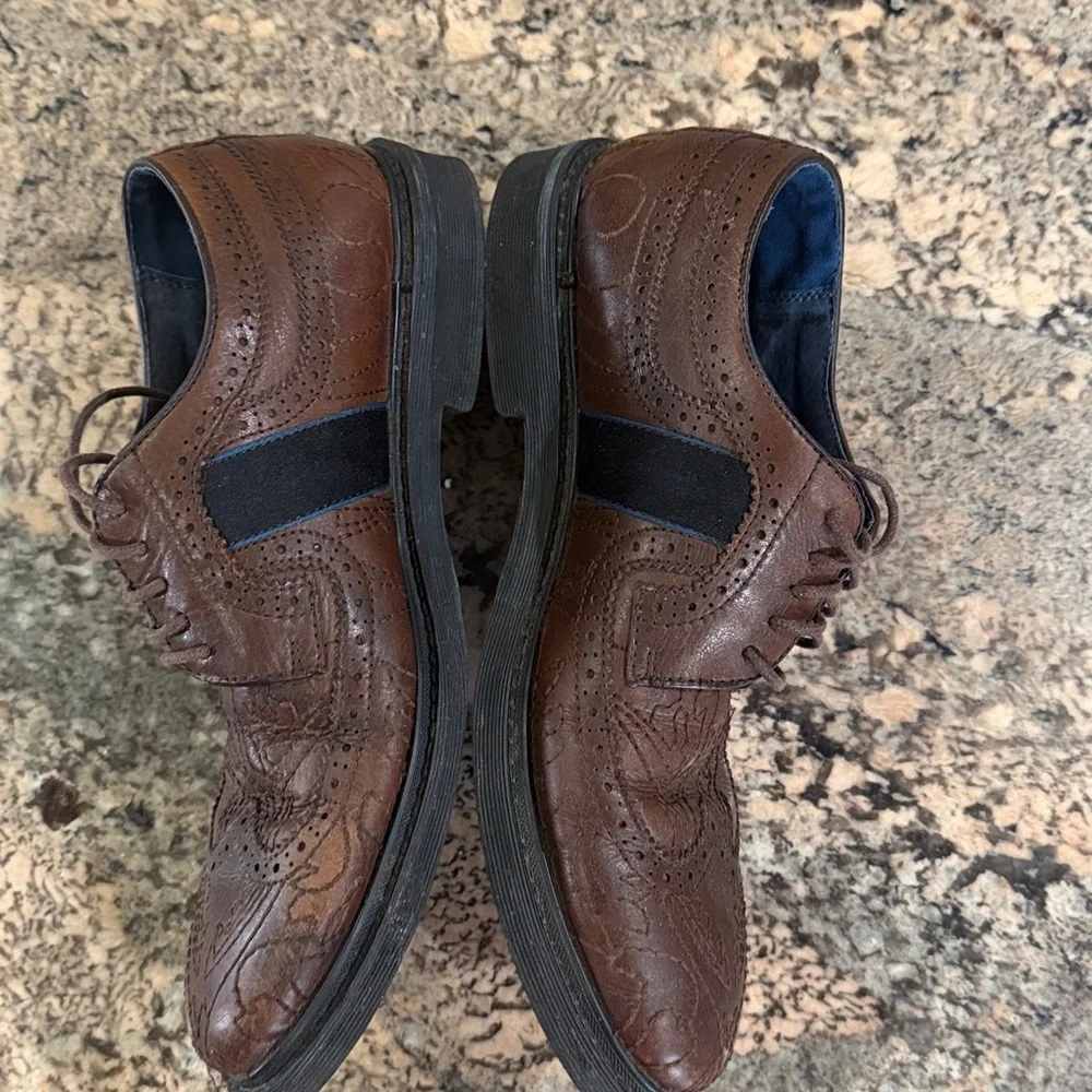 Robert Graham Brown Leather Brogue Oxfords